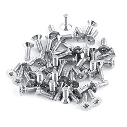 Produktbild: Kadimendium 50 Stücke M4 Stern Flachkopfschrauben Edelstahl Senkkopf Maschinenschraube Bolzen(M4×12mm)