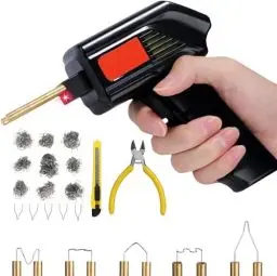 Produktbild: KAEFUYS Kunststoff Schweißgerät 170W 2 in 1 Auto Stoßstange Reparaturset mit 805PCS 7 Arten Klammern Hot Hefter Schweißer Reparatur Set kunststoff Schweißen Maschine für Auto Stoßstange Kajak