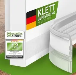Produktbild: KÄLTESTOPP Zugluftstopper für Türen - Nachjustierbare Türdichtung selbstklebend (3x1m) - Schnelle, einfache Anbringung - Effektiver Kälteschutz (transparent)