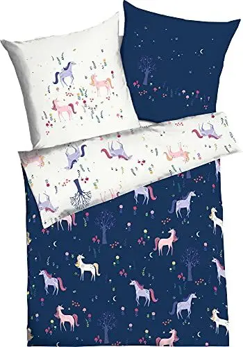 Produktbild: Kaeppel Kinderbettwäsche Zauberwald Indigo 100x135 cm + 40x60 cm