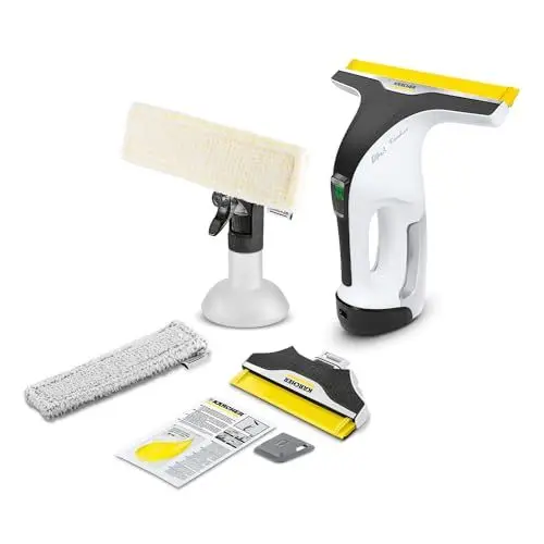 Produktbild: Kärcher Akku-Fenstersauger WV 7 Signature Line, Akkulaufzeit: 100 min, LED-Ladezustandsanzeige, 2 Absaugdüsen, Sprühflasche mit 2 Mikrofaserbezügen, Schmutzkratzer, 20 ml Fensterreiniger-Konzentrat