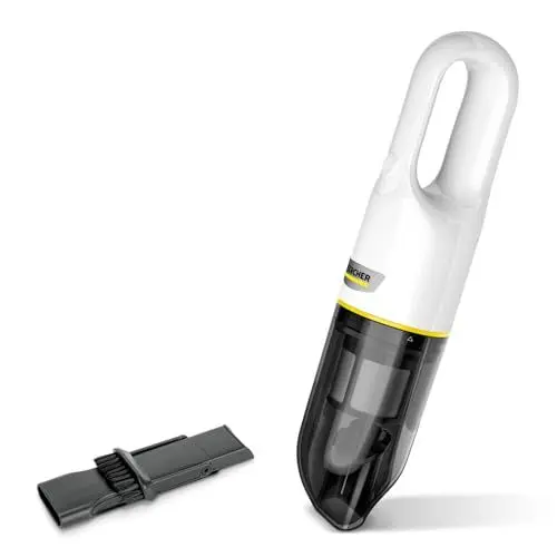 Produktbild: Kärcher Akku-Handstaubsauger CVH 2, kompakter und leichter Krümelsauger für den schnellen Einsatz, Staubbehälter: 0,15 l, Gewicht: 0,65 kg, inkl. 7,2 V Akku, USB-Ladegerät, 2-in-1-Fugendüse