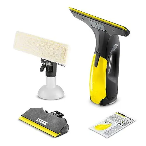 Produktbild: Kärcher Akku Fenstersauger WV 2 Plus N (Akkulaufzeit: 35 min, 2x wechselbare Absaugdüsen - breit und schmal, Sprühflasche mit Mikrofaserbezug, Fensterreiniger-Konzentrat 20 ml), 1 Stück (1er Pack)