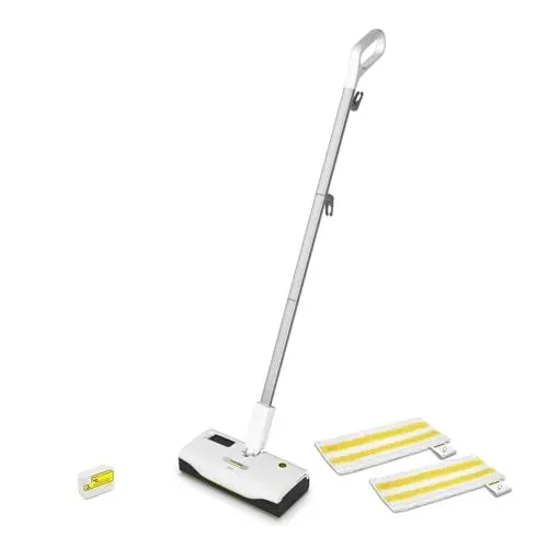 Produktbild: Kärcher Dampfreiniger SC 1 Upright, Aufheizzeit: 30 s, Flächenleistung: ca. 30 m², Tank: 0,2 l, Heizleistung: 1300 W, Abrasiv Bodendüse EasyFix Tuchset, weiß
