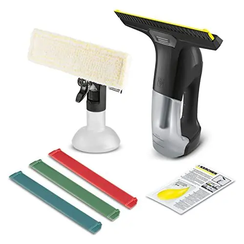 Produktbild: Kärcher Fenstersauger WV 6 Plus Multi Edition, extra lange Akkulaufzeit von 100 min, Sprühflasche mit Mikrofaserbezug, 3 farbige Ersatz-Abziehlippen, 20 ml Fensterreiniger-Konzentrat