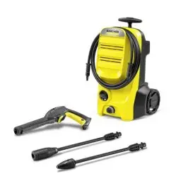 Produktbild: Kärcher Hochdruckreiniger K 4 Classic, Druck: max. 130 bar, Fördermenge: 420 l/h, Flächenleistung: 30 m²/h, Wasserfilter, Gewicht: 4,6 kg, Hochdruckschlauch und -pistole, Dreckfräser, Strahlrohr
