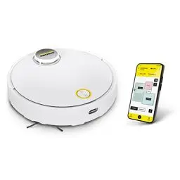 Produktbild: Kärcher Saugroboter RCV 3 mit Wischfunktion, smarte App-Steuerung, LiDAR-Laser-Navigation, Kartierung, Raum- und Hinderniserkennung, 2500 Pa, 120 min Laufzeit, für Hartböden und Teppiche, Weiss