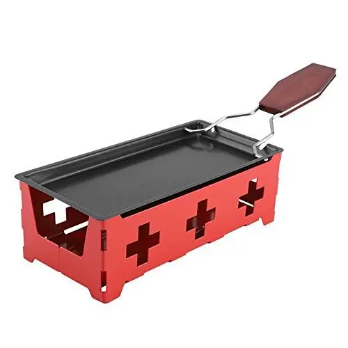 Produktbild: Käse Raclette, tragbarer Antihaft Raclette Tischgrill, faltbares Candlelight Raclette Käse Schmelzgerät Mini Raclette Set mit Herd und Spatel für die Wohnküche