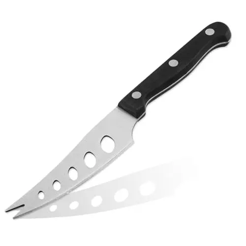 Produktbild: Käsemesser, Profi-Schneider, Edelstahl Comfort Käsemesser mit Wellenschliff, Holzgriff, Länge 22 cm Perfekt für Einen Käsekenner Oder Hobbykoch