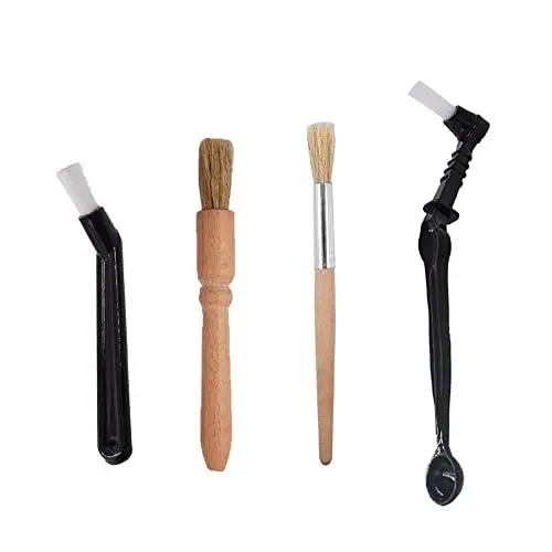 Produktbild: Kaffee Pinsel, 4 Stück Barista Bürste Espressomaschinen Reinigungspinsel Siebträger Pinsel und Holz Griff Kaffee für die Kaffeemühle, Kaffee Werkzeug Kaffeemühle Reinigungsbürste (A01)