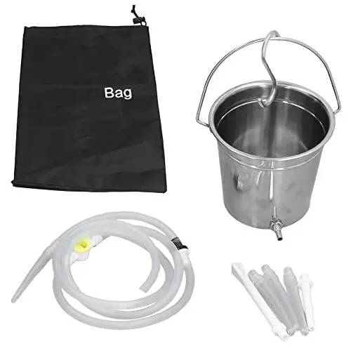 Produktbild: Kaffee- oder Wasserklistier-Eimer-Kit aus Edelstahl. Großer 2-Liter-Eimer mit 4,92 Fuß Langen Schläuchen, 5 Aufsätzen, Vollständiger Bedienungsanleitung und Diskreter Aufbewahrungstasche Zur Reinigung