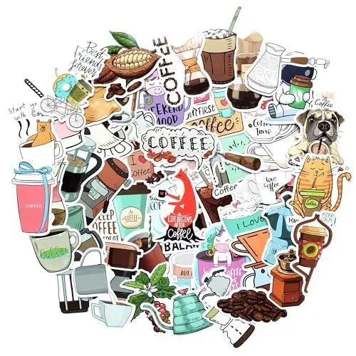 Produktbild: Kaffee sticker scrapbook stickers scrapbook zubehör sticker fotoalbum sticker set laptop