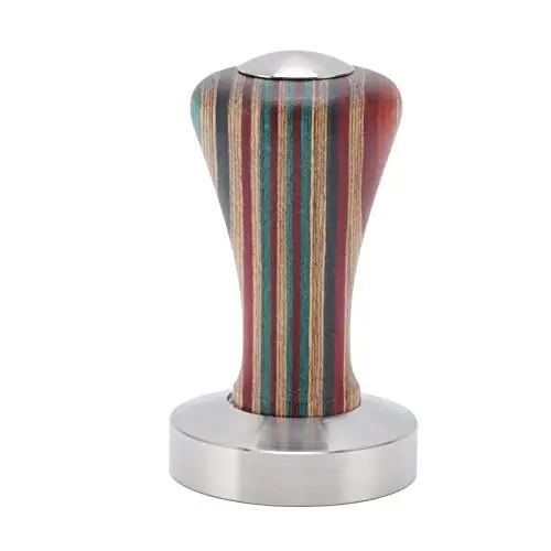 Produktbild: Kaffee-Flachstampfer, Bunter Kaffeepulver-Hammer aus Edelstahl für die Kaffeezubereitung, Kaffeezubehör aus Holz in der Küche(51mm / 2.0in)
