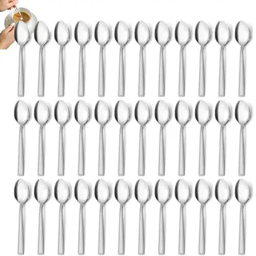 Produktbild: Kaffeelöffel 36 stück, Hunnycook Edelstahl Löffel Set, Besteck Kaffeelöffel/Espressolöffel/Dessertlöffel, Teelöffel Set für Haushalte, Restaurants, Kantinen, Hochglanzpoliert & Spülmaschinenfest