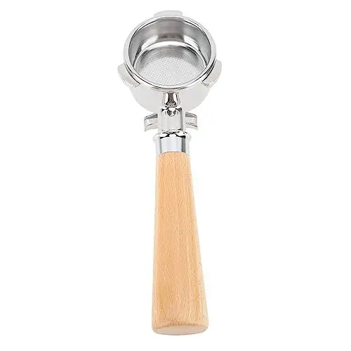Produktbild: Kaffeemaschinenteile, Abnehmbarer Kaffeemaschinen-Siebträger, 54 Mm Edelstahl-Holzgriff für 880 Kaffee-Siebträger (Buchenholz Typ A2)