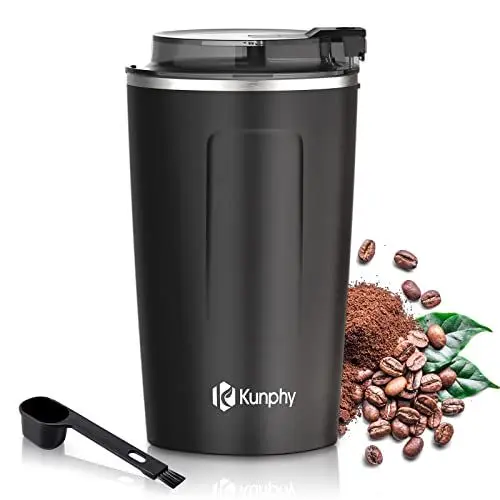 Produktbild: Kaffeemühle, elektrische Kaffeemühle, Gewürzmühle elektrisch, Kaffeemühle mit Ein-Tasten-Bedienung für Kräuter, Gewürze und mehr, mit Reinigungsbürste und Klinge aus 304 Edelstahl.