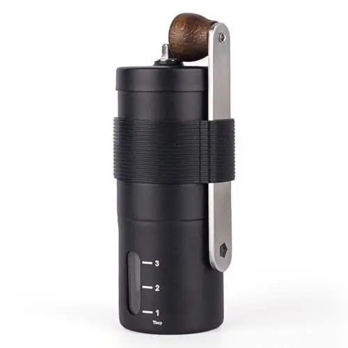 Produktbild: Kaffeemühle Coffee Grinder KaffeemüHle Manuell EspressomüHle HandmüHle Kaffee Espresso MüHle Kaffeemühle manuell aus Edelstahl für Zuhause Reisen Büro Camping Schwarz