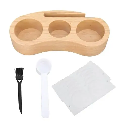 Produktbild: Kaffeepad-Nachfüllset, Langlebiges Gummiholz, 3-Loch-wiederverwendbares Kaffeepad-Nachfüllset für Café