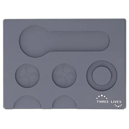 Produktbild: Kaffee-Tamper-Matten-Station, Kaffee-Tamper-Matte, Tragbare PVC-polierte Rückseite, Rutschfestes Kaffee-Tamper-Pad, PVC-Kaffee-Tamper-Matte für Bar, Café, Zuhause, Kaffeezubehör(Grau)