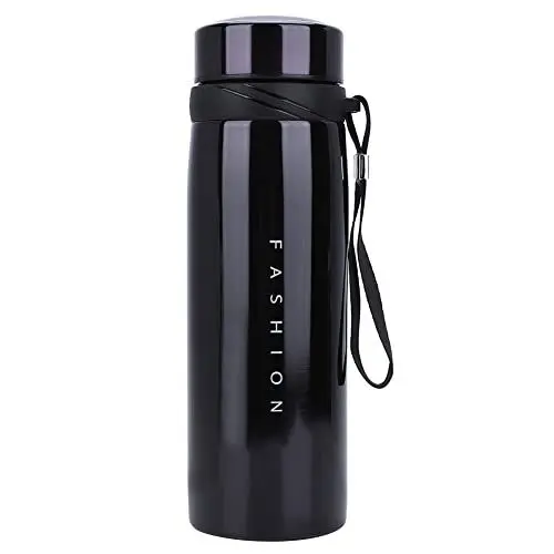 Produktbild: Kaffeetassen, Reisebecher, 650 ml, Vakuum-Isolierbecher, Trinkflasche aus 304 Edelstahl, Trinkflaschen für heiße und kalte Sportflaschen, tragbarer Thermobecher, Wasser für (bright black purple)