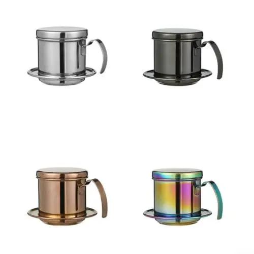 Produktbild: Kaffee-Tropfer, Edelstahl-Kaffeemaschine, langlebiger Anzug für die Zubereitung einer köstlichen Tasse vietnamesischen Kaffees (schwarz)