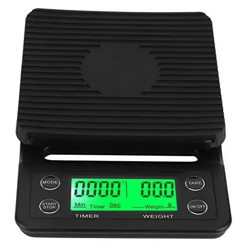 Produktbild: Kaffeewaage mit Timer, Kaffee-Espresso-Waage übergießen, hochpräzise elektronische Küchenwaage für die Kaffeezubereitung, mit LCD-Display(Schwarz)