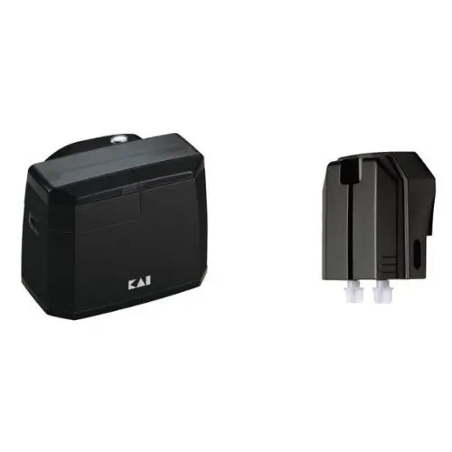 Produktbild: KAI Elektrischer Messerschärfer 15° Winkel AP-118S mit keramischer Schleifeinheit, rutschfesten Standfüße, Abmessungen 13,8 x 11,1 x 10,5 cm Inklusiver Poliereinheit, extreme Schärfe Messerschärfer