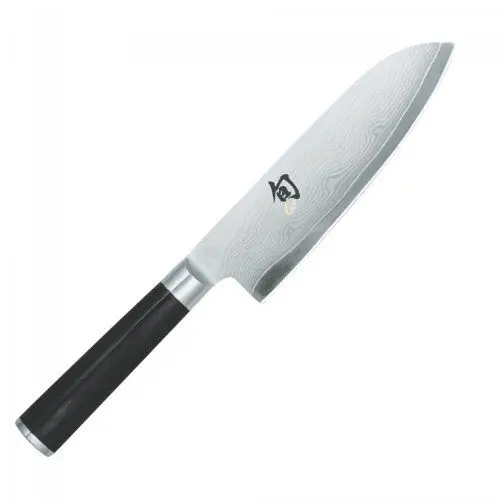 Produktbild: KAI Shun Classic Santoku 18 cm Klingenlänge - Damastmesser 32 Lagen VG MAX Kern - 61 (±1) HRC - Pakkaholzgriff - Made in Japan - japanisches Kochmesser Küchenmesser geschmiedet