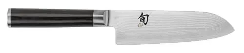 Produktbild: KAI Shun Classic kleines Santoku 14 cm Klingenlänge - First Touch - Damastmesser 32 Lagen VG MAX Kern - 61 (±1) HRC - Pakkaholzgriff - Made in Japan - japanisches Kochmesser Küchenmesser geschmiedet
