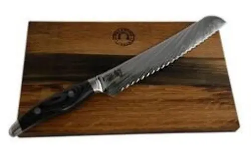 Produktbild: KAI Shun Nagare Set, NDC-0705 ultrascharfes Damast Brotmesser, Klinge 23 cm + Schneidebrett 30x18 cm aus Fassholz (Eiche), Sonderangebot