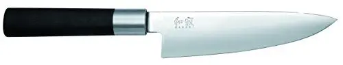 Produktbild: KAI Wasabi Black Kochmesser 15,0 cm Klingenlänge - rostfreier 6A/1K6 Edelstahl poliert 58 (±1) HRC - schwarzer Polypropylen Griff - Chef Messer Küchenmesser - Made in Japan
