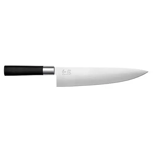 Produktbild: KAI Wasabi Black Kochmesser 23,0 cm Klingenlänge - rostfreier 6A/1K6 Edelstahl poliert 58 (±1) HRC - schwarzer Polypropylen Griff - Chef Messer Küchenmesser - Made in Japan