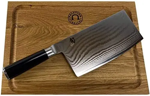 Produktbild: Kai Shun Classic Geschenkset | Chinakochmesser DM-0712 | ultrascharfes Kochmesser, 18 Klinge | + großes Schneidebrett aus Eiche, 30x22 cm | VK: 329,- €