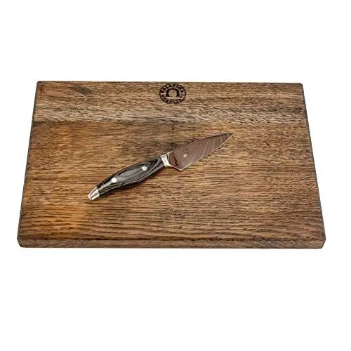 Produktbild: Kai Shun Nagare NDC-0700 Profi-Officemesser | 72 Lagen Damaststahl Klinge 9 cm + großes basaltgraues Küchenbrett, 34x21 cm, handgefertigt