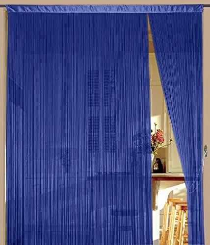 Produktbild: Kaikoon Fadenvorhang Vorhang Fadenstore Fadengardine 90 cm x 240 cm blau