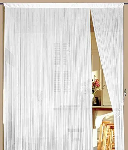 Produktbild: Kaikoon Fadenvorhang Vorhang Fadenstore Fadengardine Messe 100 cm x 250 cm weiß