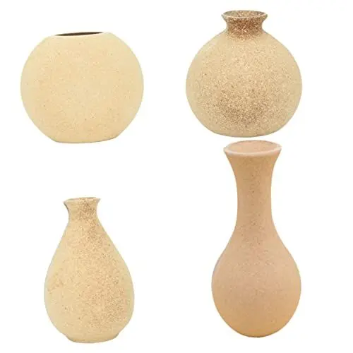 Produktbild: KAILIKETIY 4 Stück weiße Vase Blumentöpfe für Blumendekor rosa Vase Vasen für Tafelaufsätze Knospenvasen alte Vase kreative Holzvase Vasen für zu Hause Blumenbehälter aus Holz hölzern