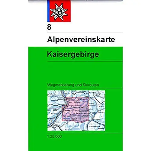 Produktbild: Kaisergebirge: Topographische Karte 1:25.000 mit Wegmarkierungen und Skirouten (Alpenvereinskarten, Band 8)