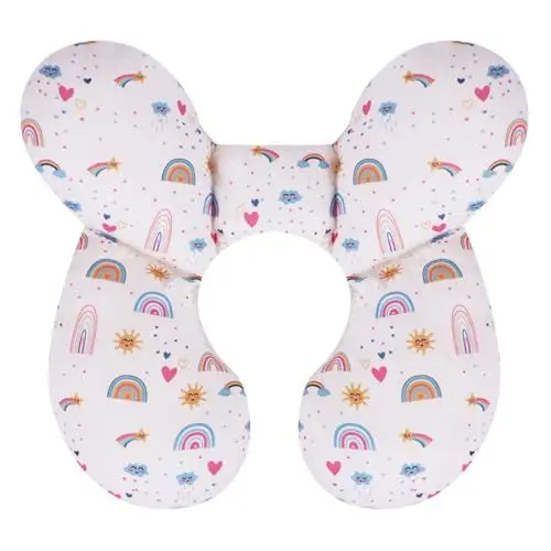 Produktbild: KAKIBLIN Baby-Reisekissen, verbessertes Baby-Nackenkissen für Autositz, Baby-Stützkissen, Kleinkind-Nackenkissen für Kleinkinder, Kopfstütze für Autositz, Kinderwagen (Regenbogen)