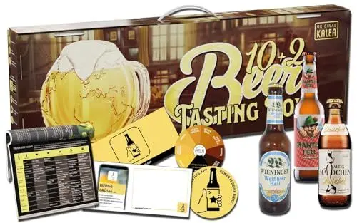 Produktbild: KALEA Beer Tasting Box | mit 10 x 0,33 l Bieren und 2 Verkostungsgläser | tolles Biergeschenk für alle Männer und Frauen | Bier-Spezialitäten von Privatbrauereien (10x0,33l Deutsche Biere + 2 Gläser)