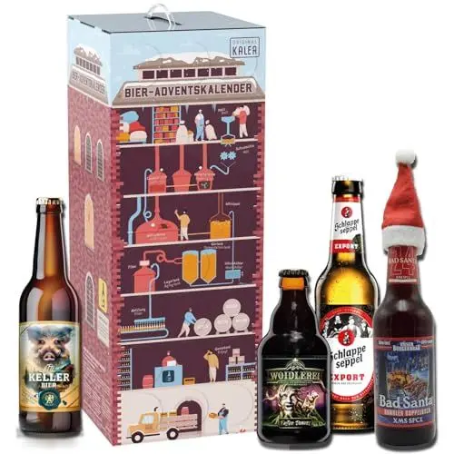 Produktbild: Kalea | Bier-Adventskalender | Edition Brauturm | Bestückung 2024| deutsche Bier-Spezialitäten | 24 x 0,33 l Flaschen | Geschenk zur Vorweihnachtszeit