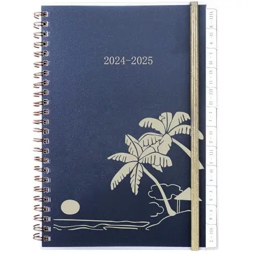 Produktbild: Kalender 2024 2025 Terminplaner/Wochenplaner A5, 1 Woche 2 Seite mit Tabs, Tasche, Notizseiten, Schülerkalender 2024/25 Ringbuch Schulplaner, Planer für Schule Büro Familie, Aug’24-Jul’25