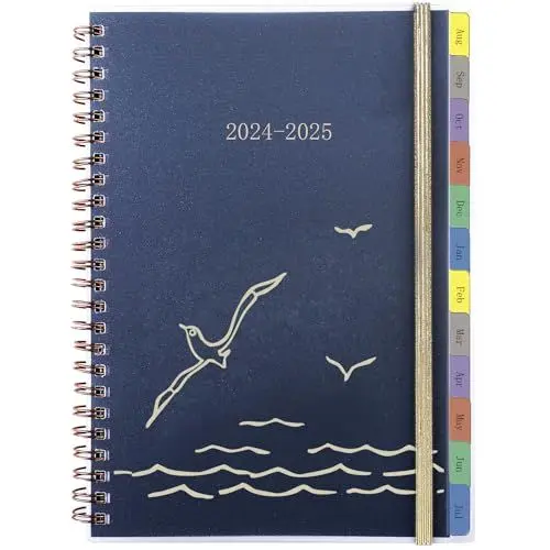 Produktbild: Kalender 2024 2025 Wochenplaner/Terminplaner A5, 1 Woche 2 Seite mit Monatliche Tabs, Tasche, Notizseiten, Schülerkalender 2024/25 Ringbuch, Buchkalender Planer für Schüler Lehrer, Aug’24-Jul’25
