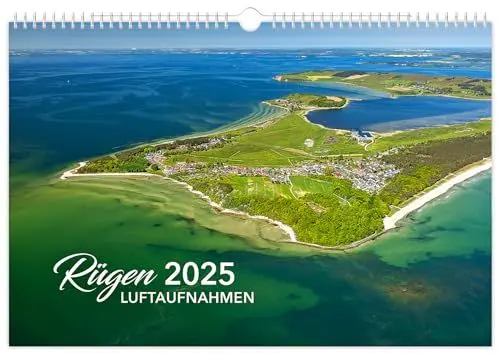 Produktbild: Kalender Rügen Luftaufnahmen 2025 | 45 x 30 cm | weißes Kalendarium