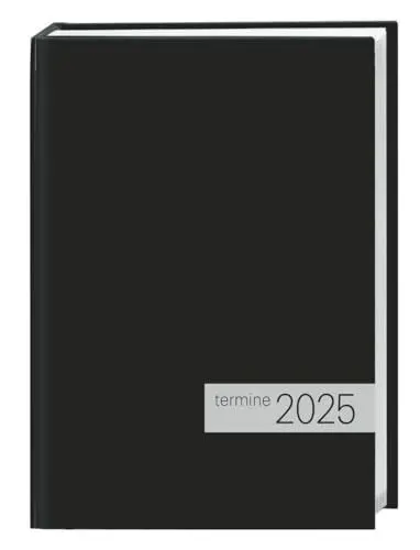 Produktbild: Kalenderbuch schwarz 2025: times&more Kalenderbuch 2025. Schwarzer Terminkalender mit flexiblem Umschlag. Handlicher Wochenplaner. Taschenkalender ... von Terminen. (times&more Kalender Heye)