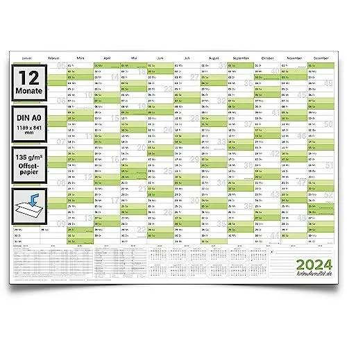 Produktbild: XXL Jahresplaner 2026 gefaltet – Wandkalender DIN A0 (118,8 x 84 cm) mit Feiertagen & Schulferien – großer Kalender für Büro & Zuhause – stabile Qualität auf 135g Papier – von Kalenderoutlet