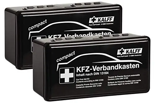 Produktbild: Kalff 41620304 Verbandskasten Auto Compact DIN 13164, besonders klein, mit Erste Hilfe Broschüre-2er Set
