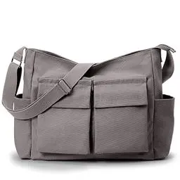 Produktbild: KALIDI Canvas Umhängetasche Crossbody Messenger Bag Schultertaschen Damen Herren Große Casual Hobo Bag Wasserbeständig Schulter Tote Bag