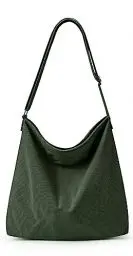 Produktbild: KALIDI Cord Tasche Umhängetasche mit Reißverschluss Wasserdicht Shopper Damen Große Cord Umhängetasche Tote Bag Crossbody Schultertasche Handtasche für Arbeit Büro Reise Einkauf, Grün