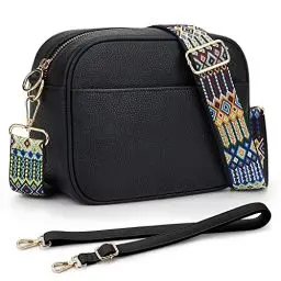 Produktbild: KALIDI Damen Umhängetasche, stylisch Veganem Leder Breiter Gurt Crossbody Schultertasch mit 2 abnehmbarem Schultergurt für tägliches Arbeiten, Einkaufen, Verabredungen, Reisen